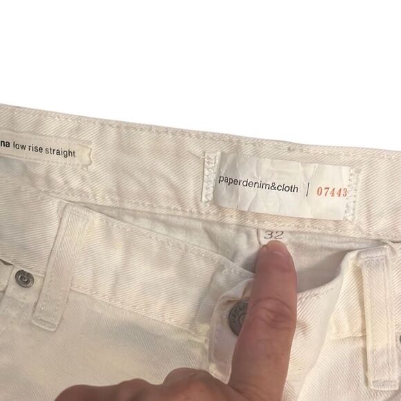 Paper denim and cloth sienna low rise straight size 32 white jeans - Picture 2 of 3